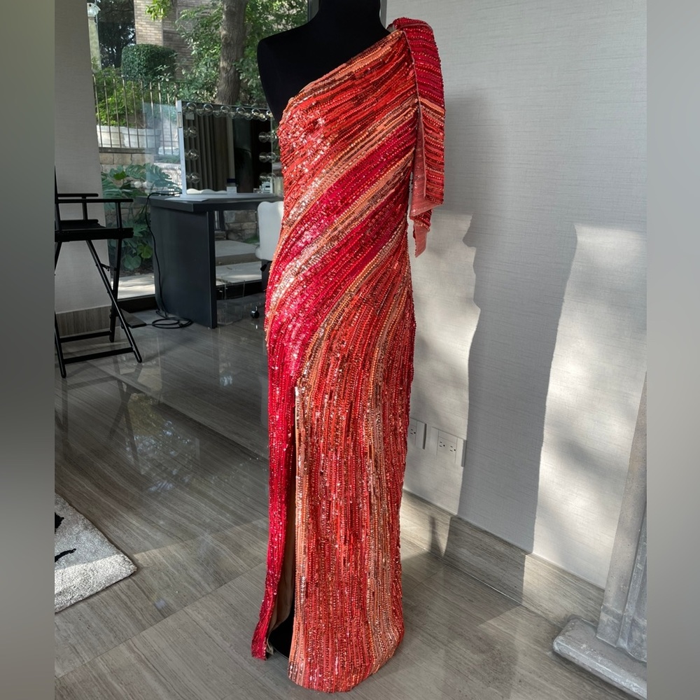 Elie Saab One Shoulder beaded gown